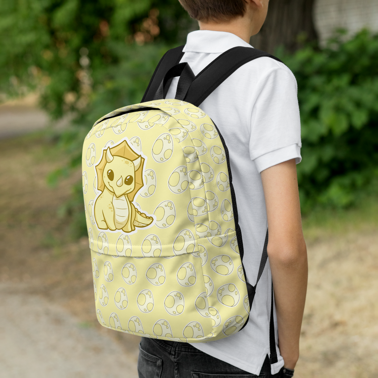 Yellow Triceratops Backpack