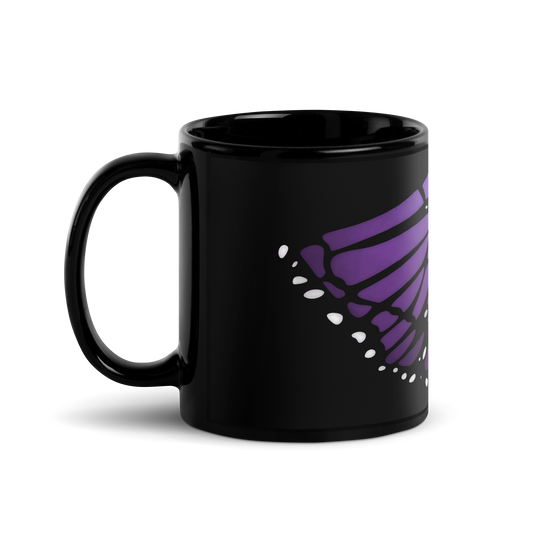 Purple Butterfly | Black Glossy Mug