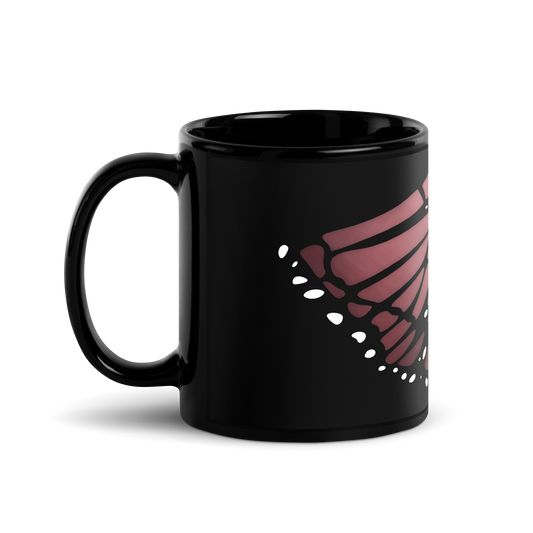 Pink to Cream | Black Glossy Mug