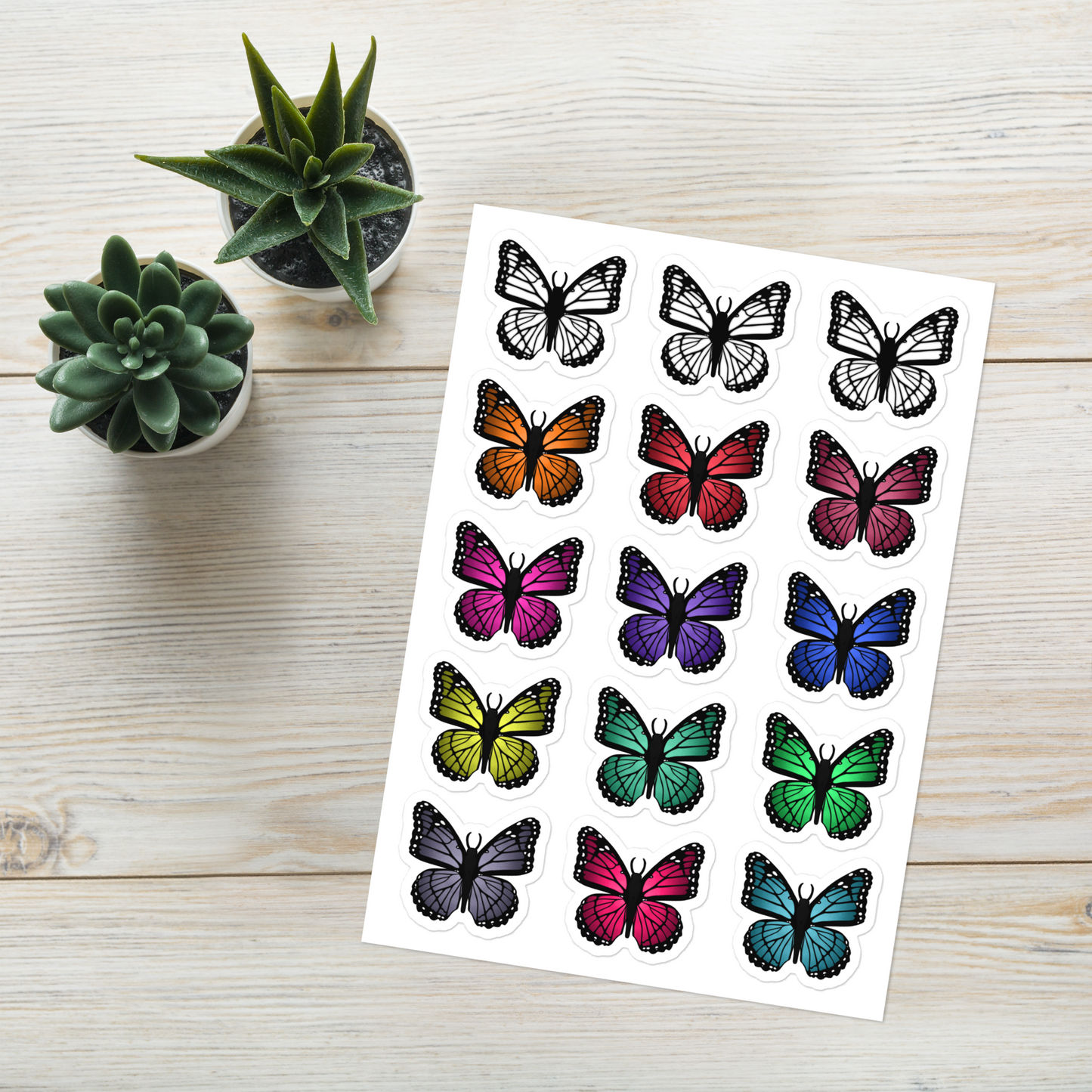 Rainbow of Butterflies Sticker sheet