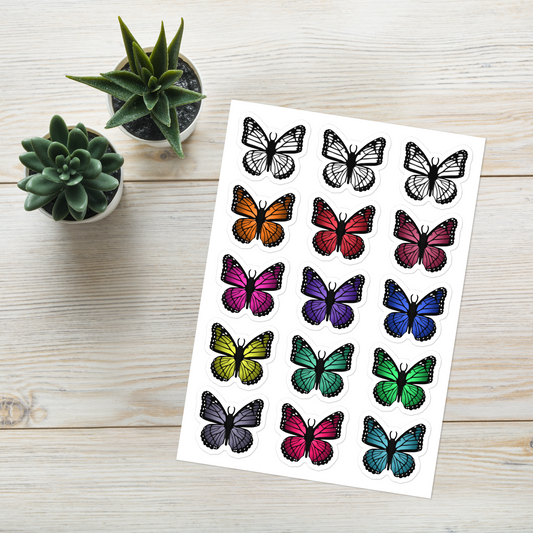Rainbow of Butterflies Sticker sheet