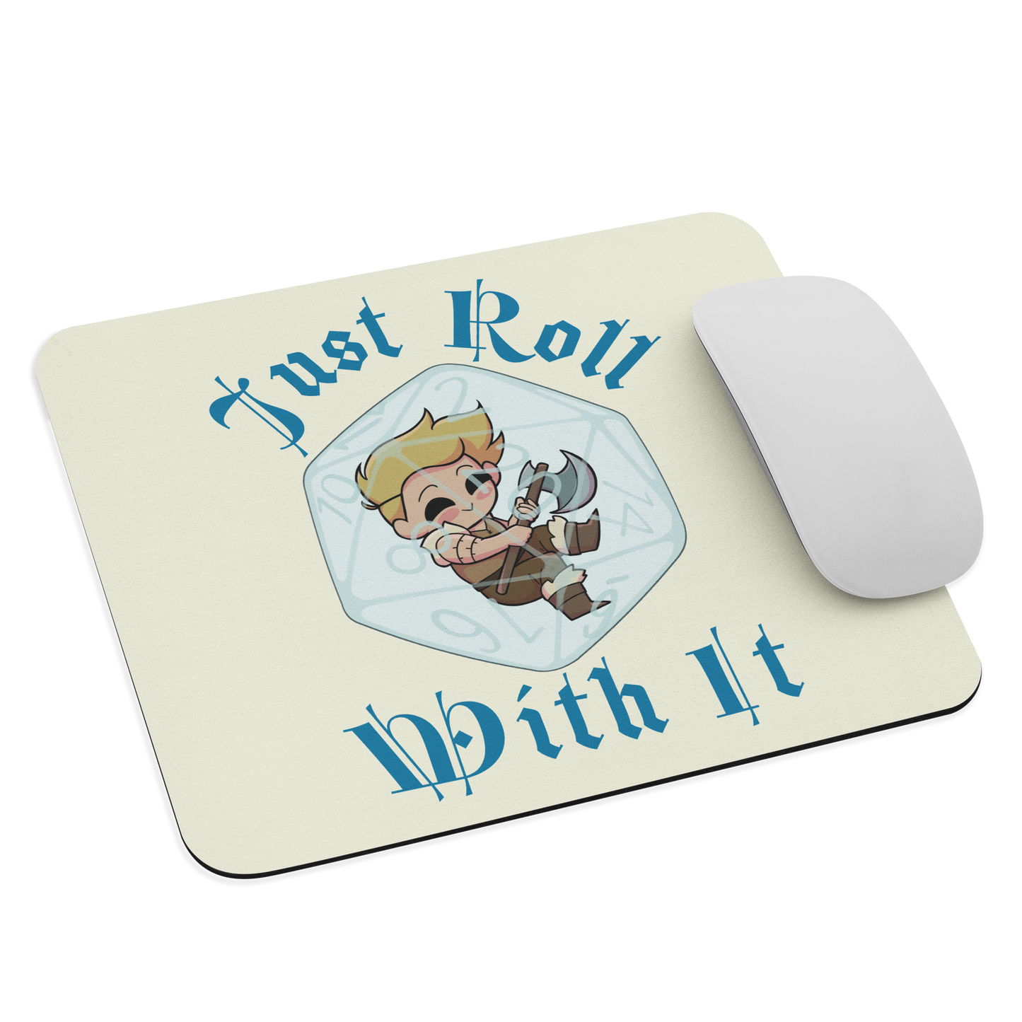 Human Barbarian Mouse pad | "Just Roll With It"
