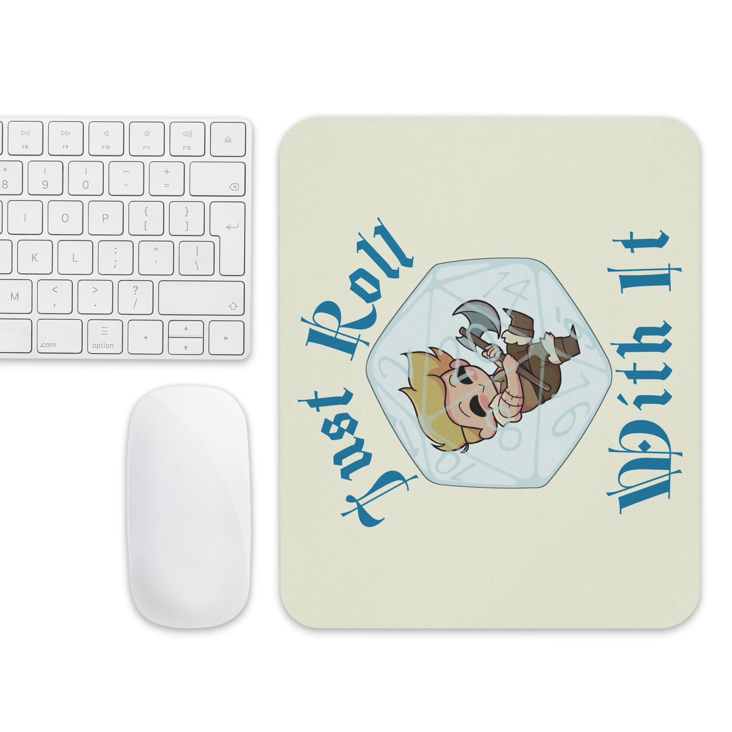 Human Barbarian Mouse pad | "Just Roll With It"
