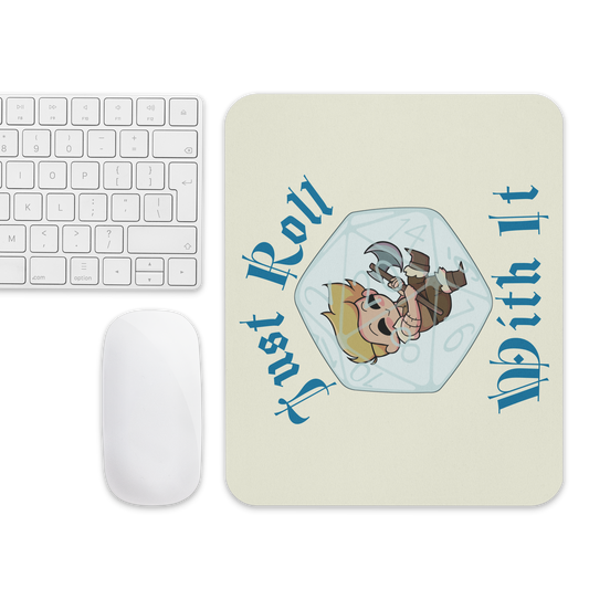 Human Barbarian Mouse pad | "Just Roll With It"