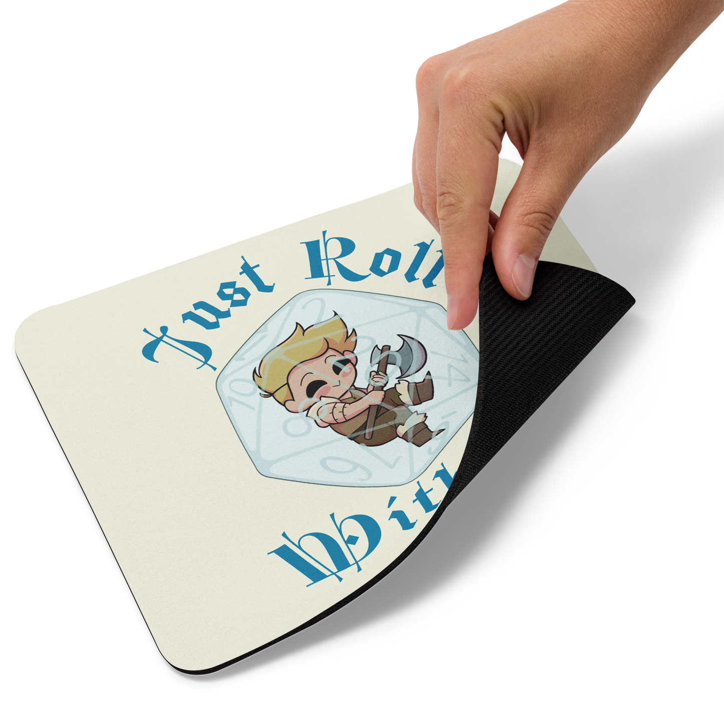 Human Barbarian Mouse pad | "Just Roll With It"