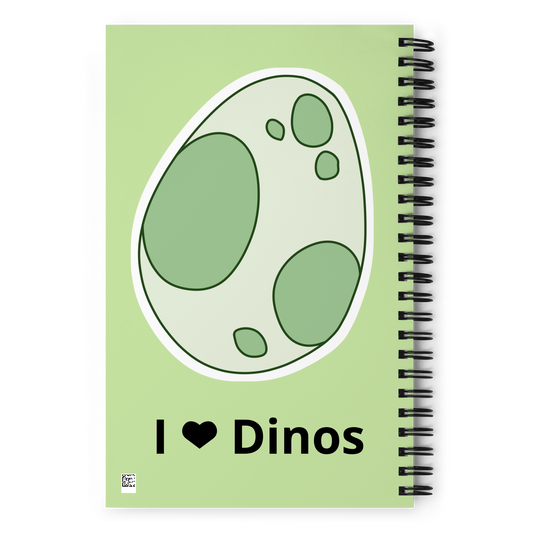 I ❤ Dinosaurs Green Tyrannosaurus Rex | Spiral notebook