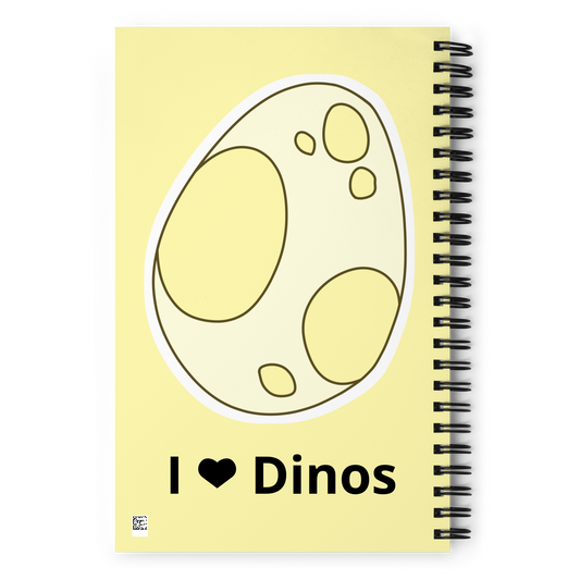 I ❤ Dinosaurs Yellow Triceratops | Spiral notebook