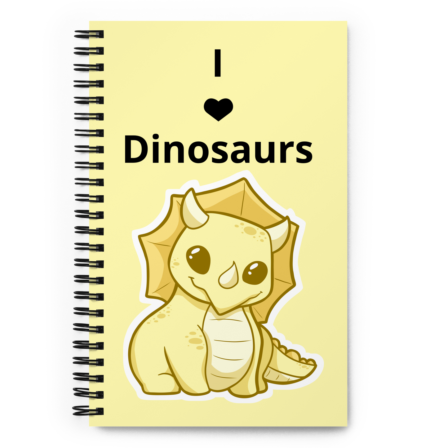 I ❤ Dinosaurs Yellow Triceratops | Spiral notebook