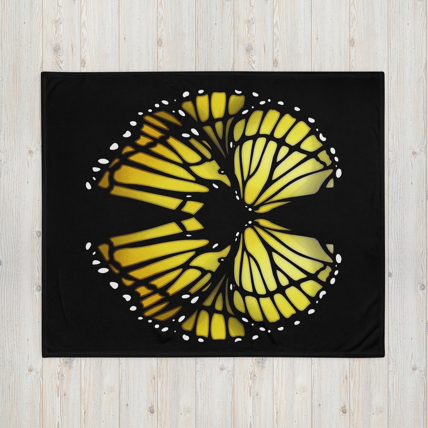 Yellow Butterfly Wing Throw Blanket