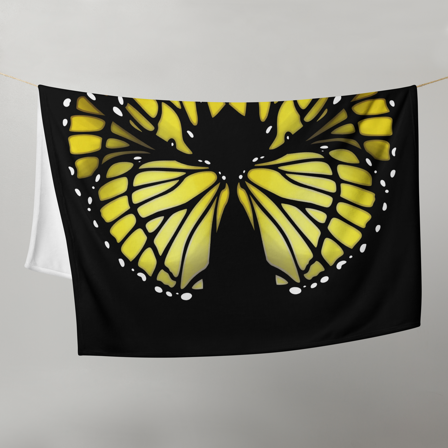 Yellow Butterfly Wing Throw Blanket