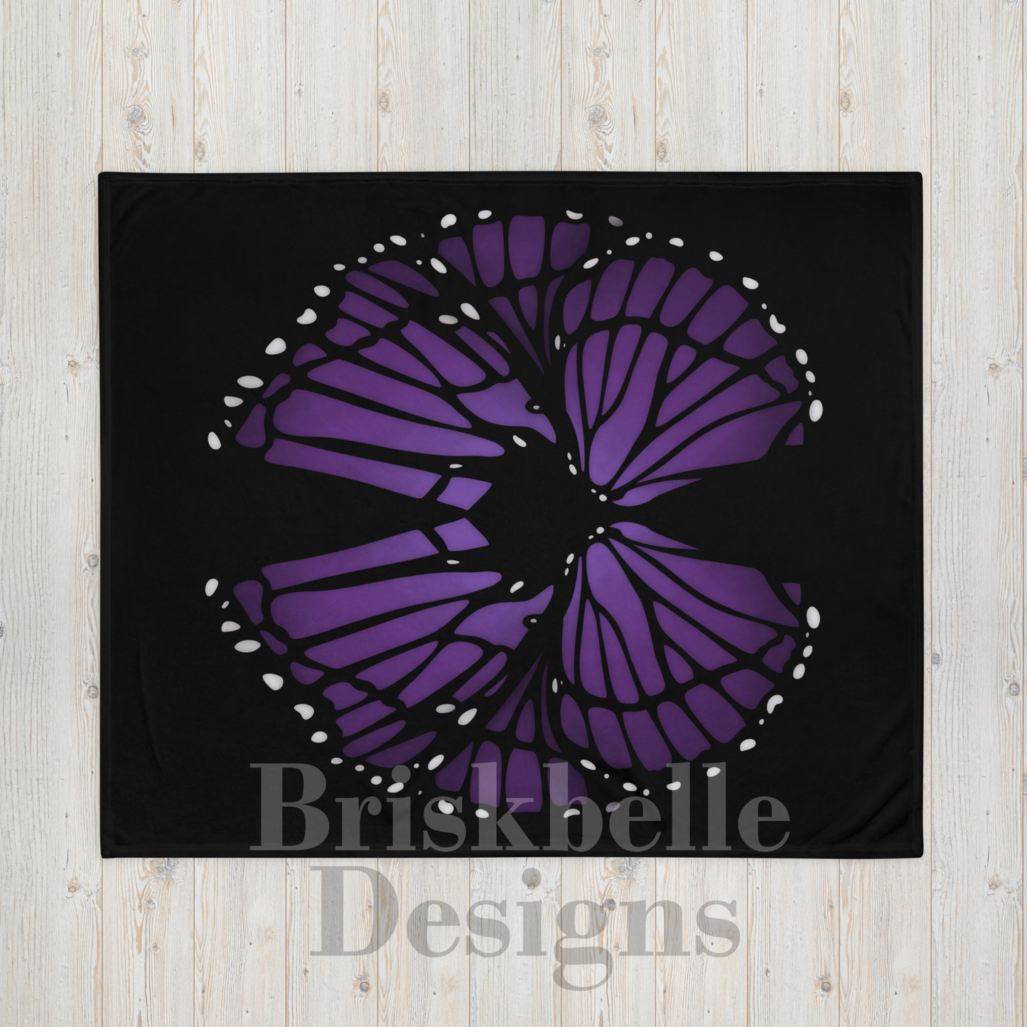 Purple Butterfly Wing Throw Blanket