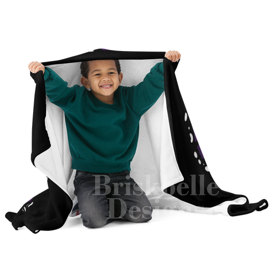 Purple Butterfly Wing Throw Blanket