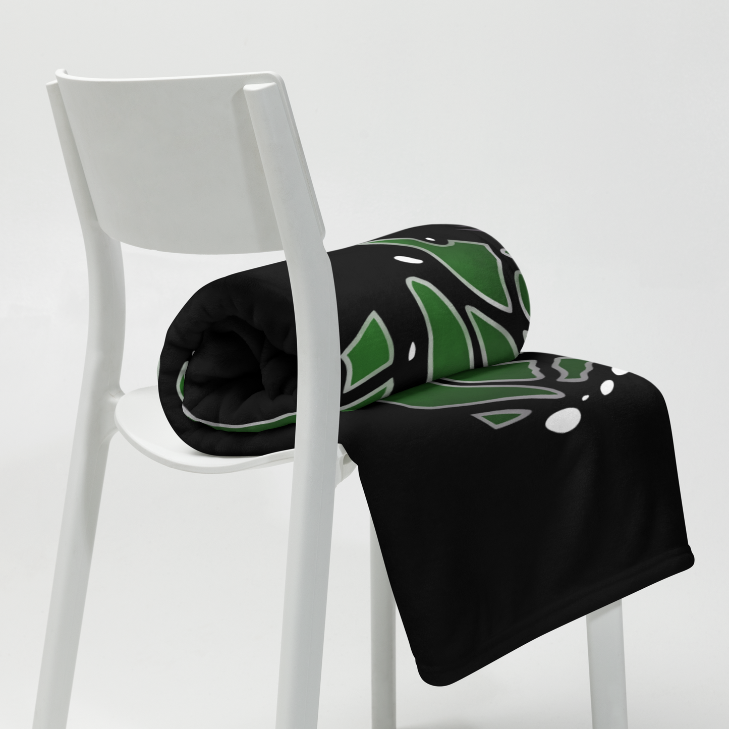 Green and Gray Butterfly Wing Throw Blanket