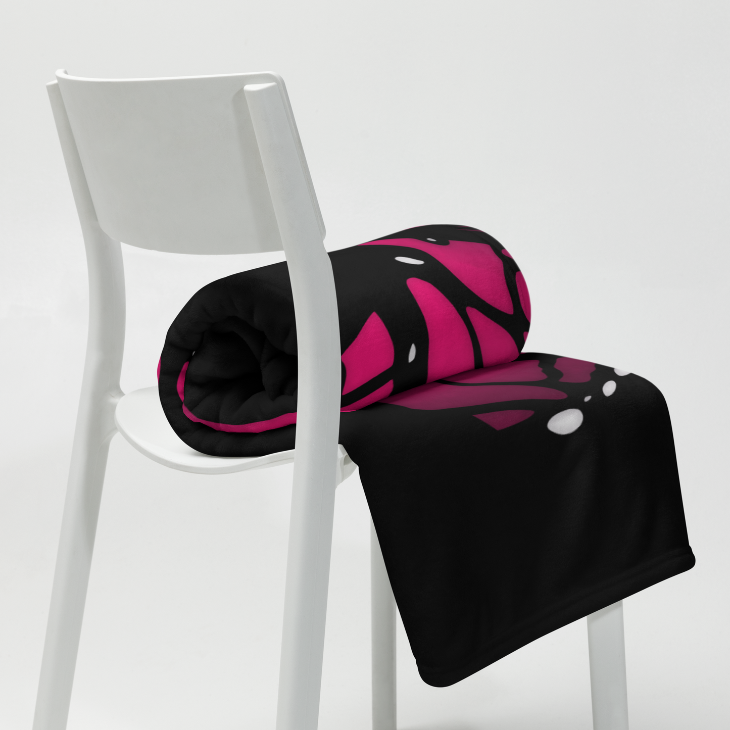 Deep Pink Butterfly Wing Throw Blanket