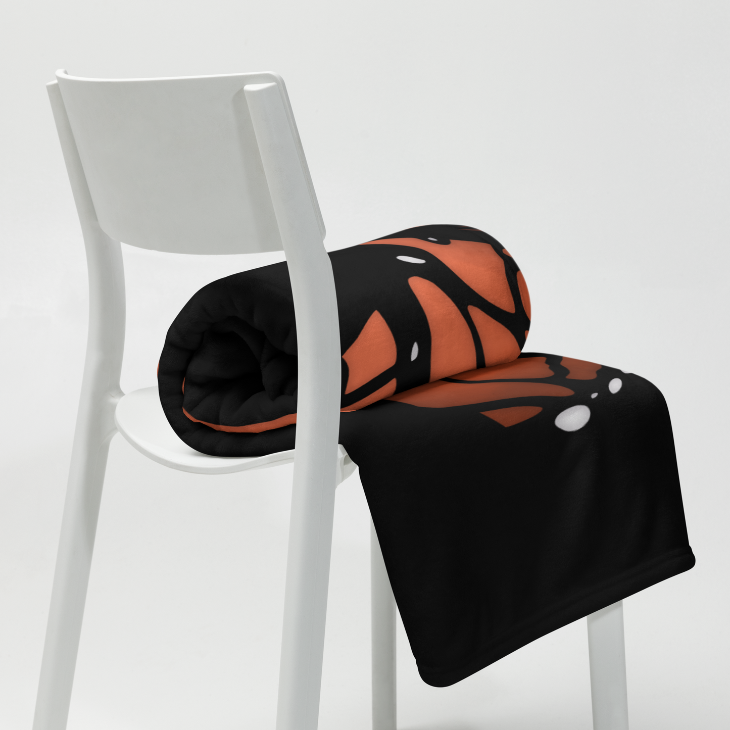 Orange Butterfly Wing Throw Blanket