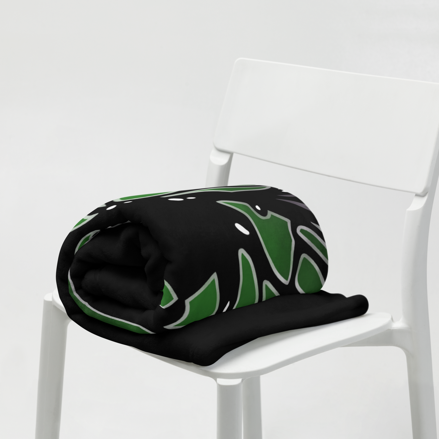 Green and Gray Butterfly Wing Throw Blanket