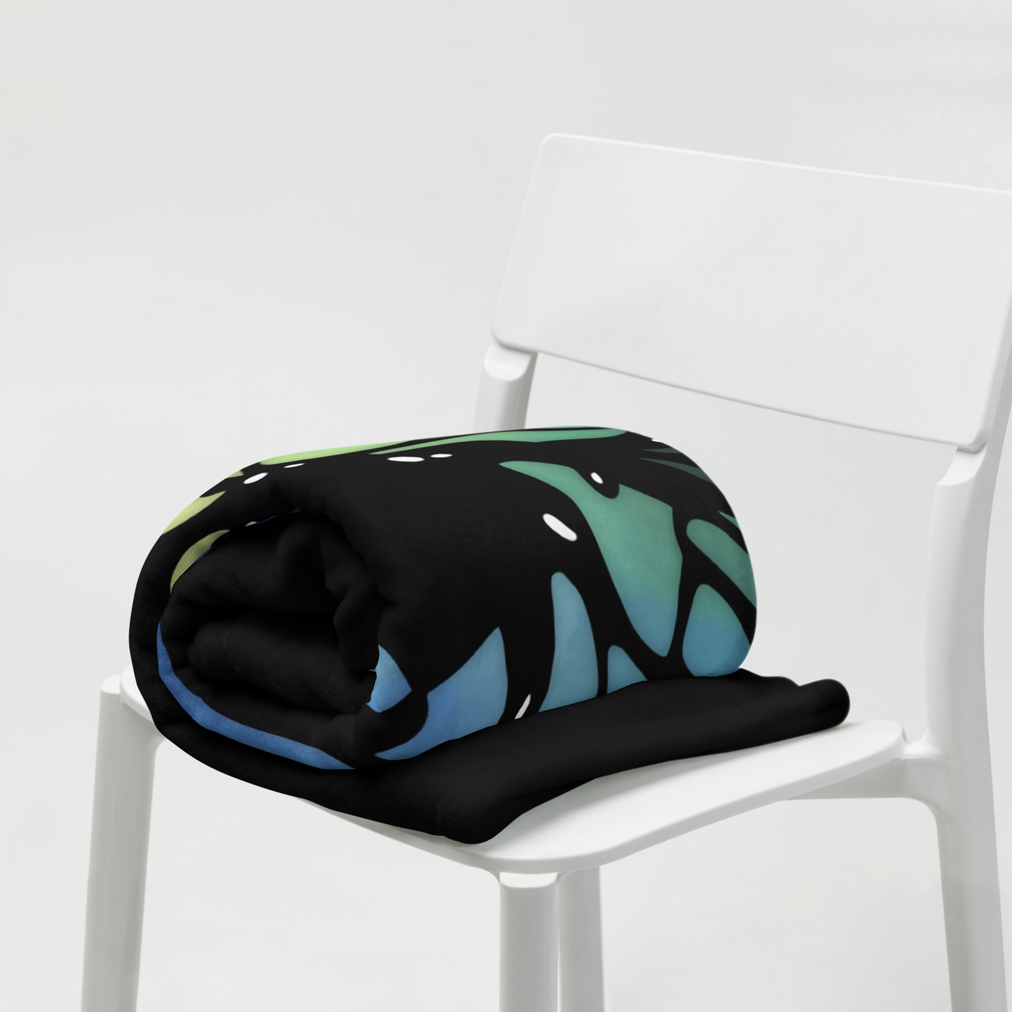 Blue and Green Butterfly Wing Throw Blanket