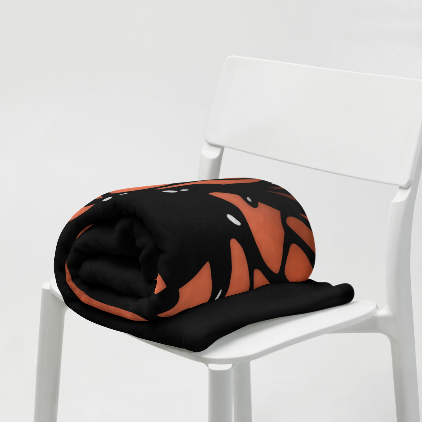Orange Butterfly Wing Throw Blanket
